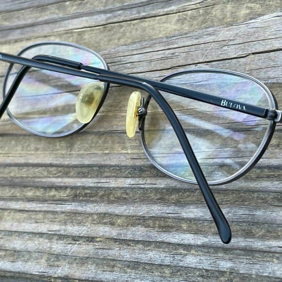 Bulova Signature London Eyeglasses Frame Black Pewter Glasses Handmade in Italy - Picture 3 of 12